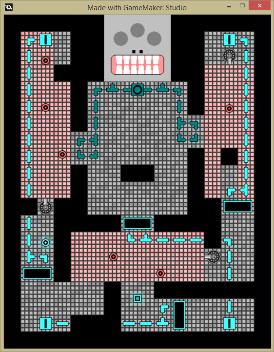 Starting configuration of the game with all gates active